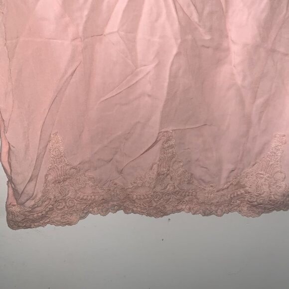 Hint Of Mint Pink Lace Trim Button-Down Crop Top Womens XL - Picture 8 of 10